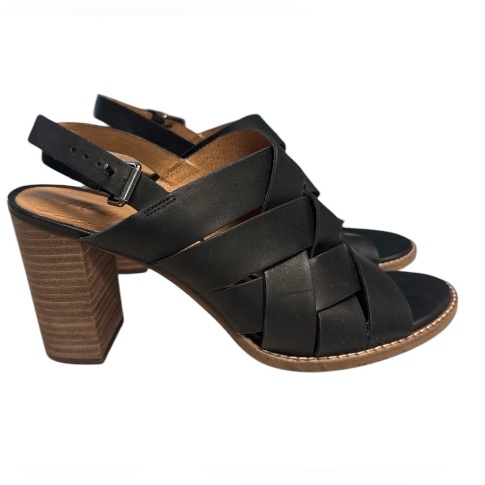 Madewell  Black Leather Women's Heeled Sandals Size 11